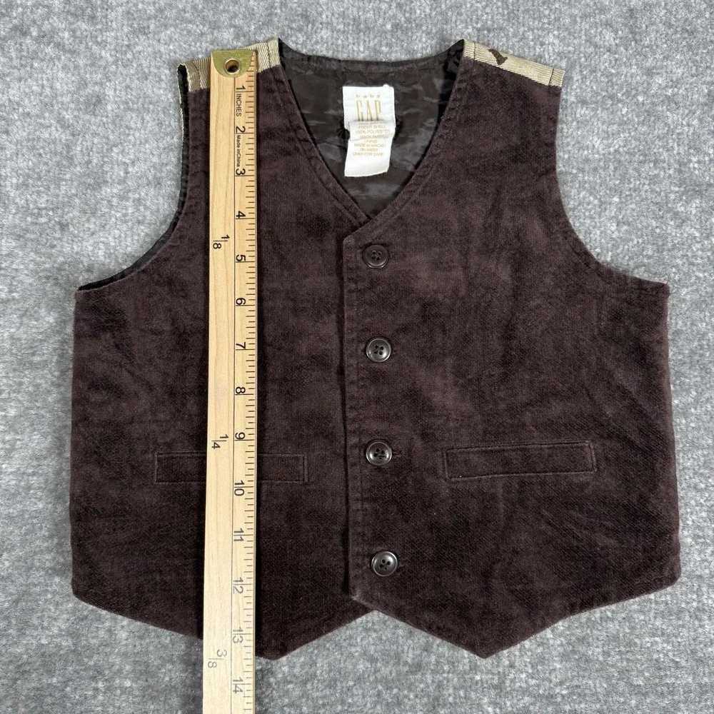 Baby Gap Vest Boys 12-24 mos Brown‎ Scottie Terrier Print
